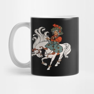 Women riding horse. Mug